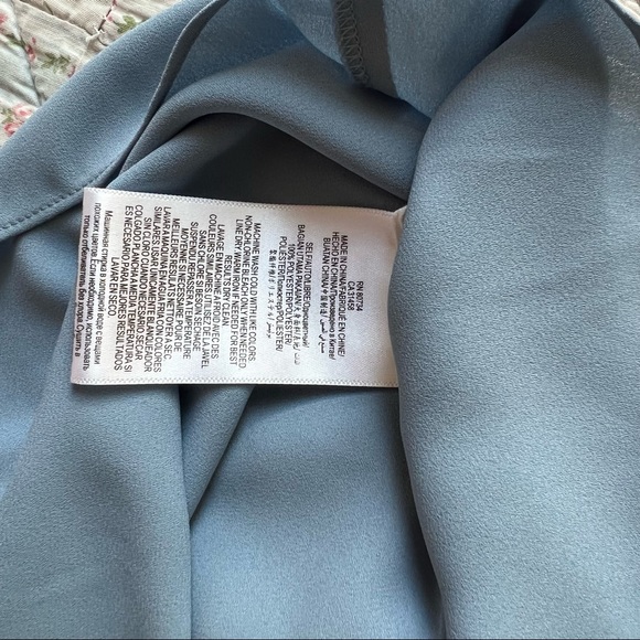 BCBGMaxAzria SHADOW BLUELORIELLE ASYMMETRICAL DRAPE TOP Size S - Picture 13 of 13